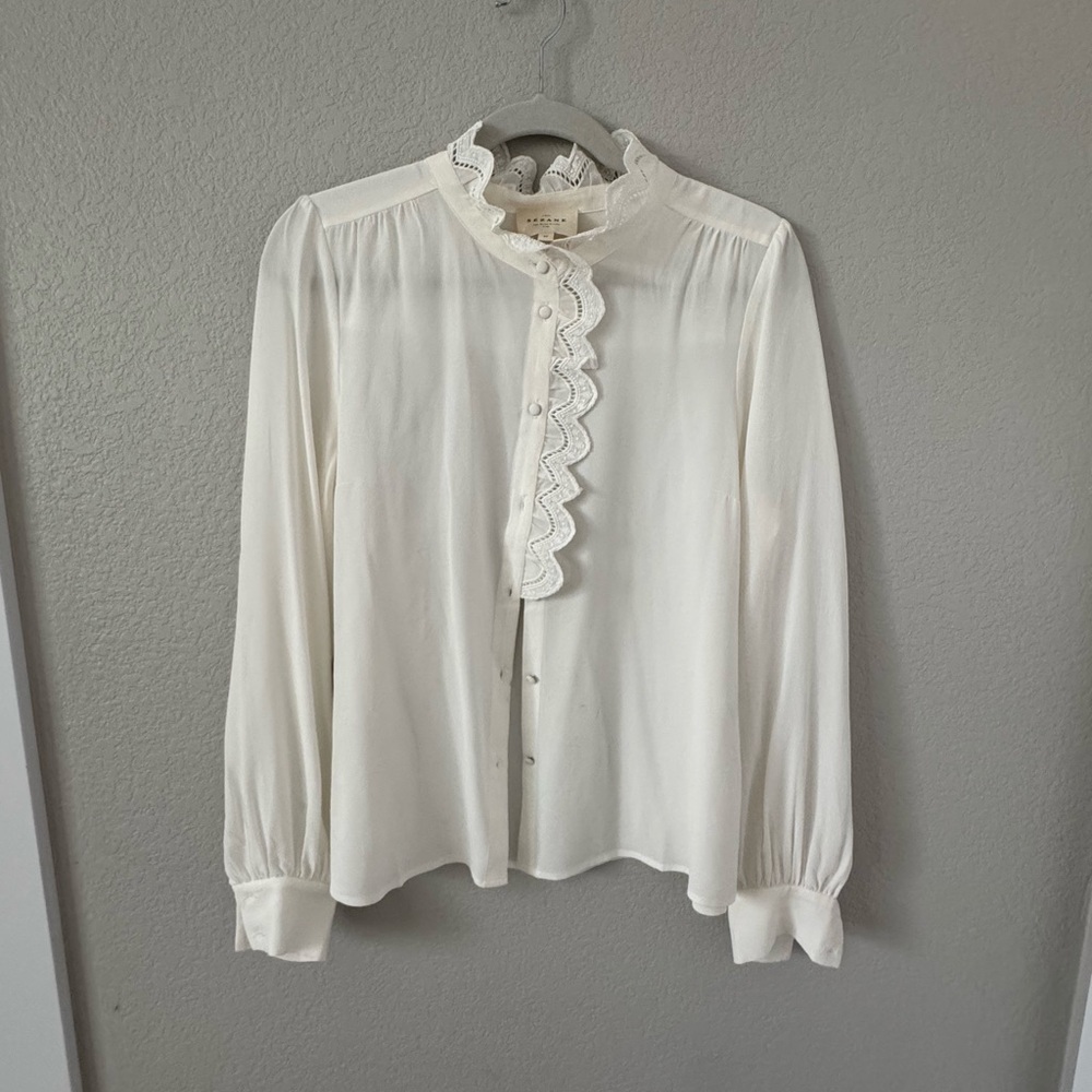 Sezane Chlo Shirt Ecru. - Size 40